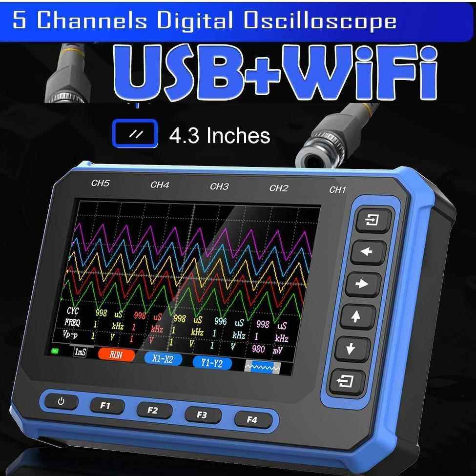 TOOLTOP手持五通道示波器OS-5C数字式1MHZ带宽3M采样率便携