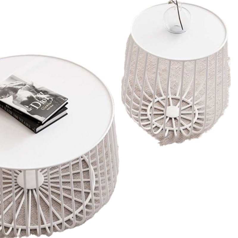 北欧创意铁艺客厅阳台茶台人猫共用茶几小型宠物猫窝家用玻璃茶桌