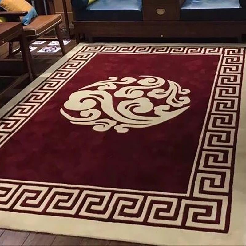 欧式现代纯手工羊毛混纺卧室飘窗茶几客厅满铺大地毯长方形可定制