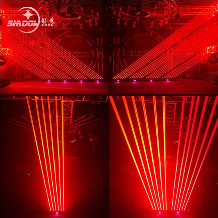 六眼单红激光灯摇头镭清射灯头全彩条六眼摇头扫描灯酒吧吧KTV6舞