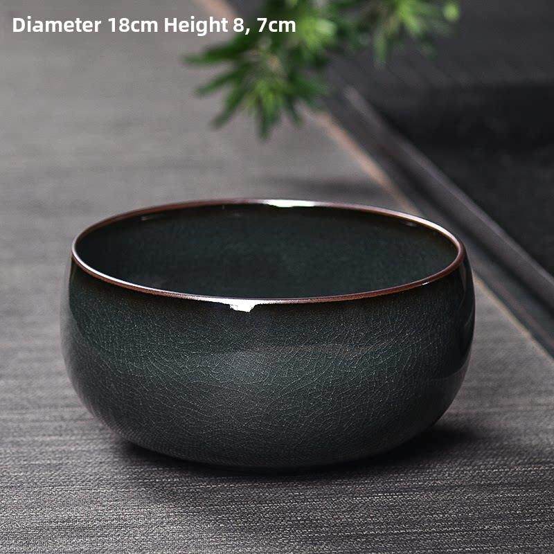 葛窑铁胎青瓷茶具茶具洗瓷水碗家用大笔洗葛窑冰裂覆古水洗