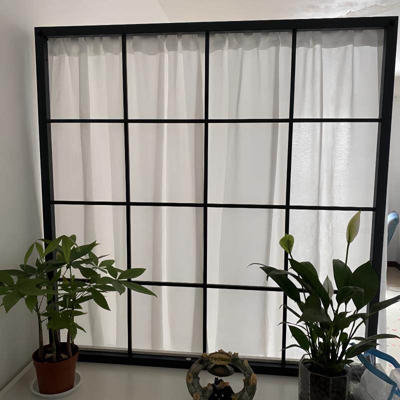 铁艺屏风隔断出租房卧室客厅办公室网红分隔墙家用装饰隔断墙窗帘