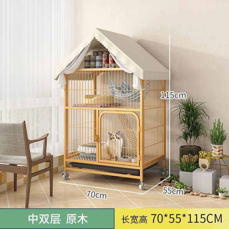 超大笼猫带家用室内屋舍别墅自由空间猫咪猫厕所笼子三宠物iv猫空