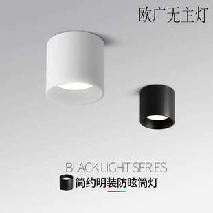 筒灯3寸4寸5寸8寸12w18w圆形吸顶灯商用店铺工程高铁站筒射灯 明装