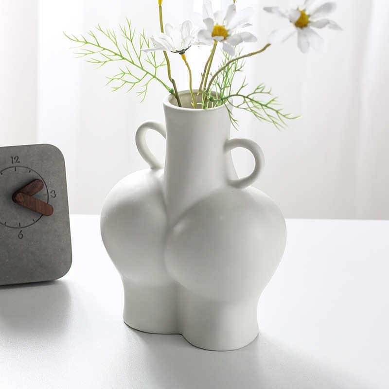 乐梦创意ins北欧大号人体花瓶陶瓷摆件家居装饰器皿艺术插花花器,家居饰品,花瓶,淘宝优惠券,粉丝福利购,淘宝优惠卷