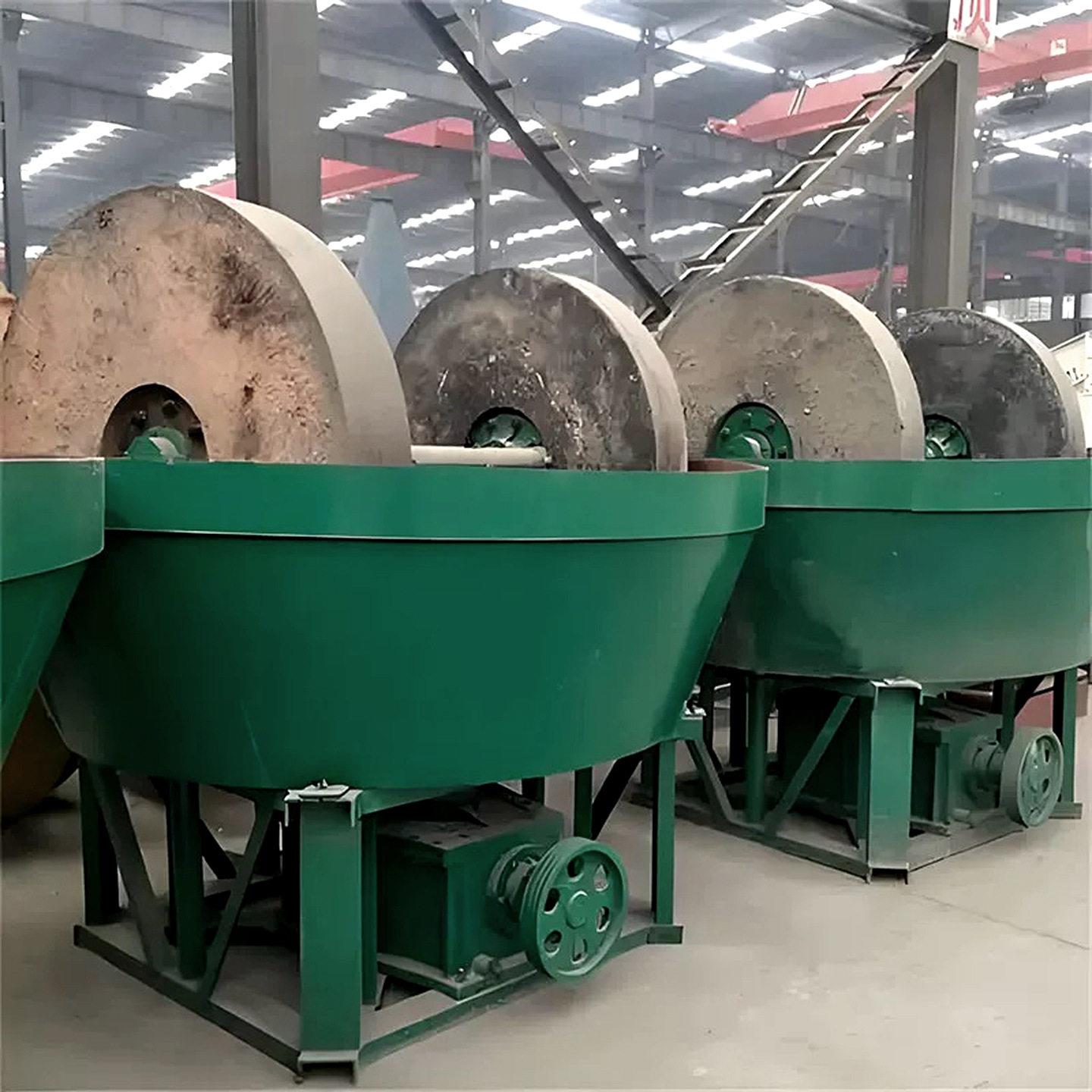 矿用湿式双轮碾金机 金矿渣粉碎碾磨机器 金银矿石岩金研磨湿碾