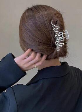 大型金属头发爪夹不规则发夹朋克风格Sil