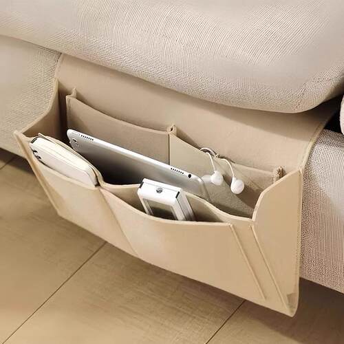 Bedside storage bag, hanging organizer for bed head, perfect
