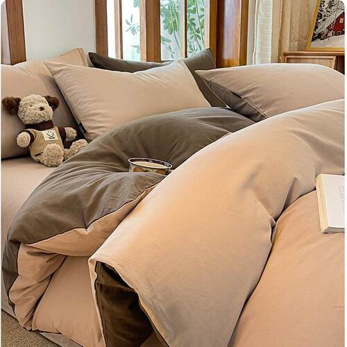 轻奢长绒棉磨毛被套单件150x200x230秋冬全棉纯棉家用床品四件套