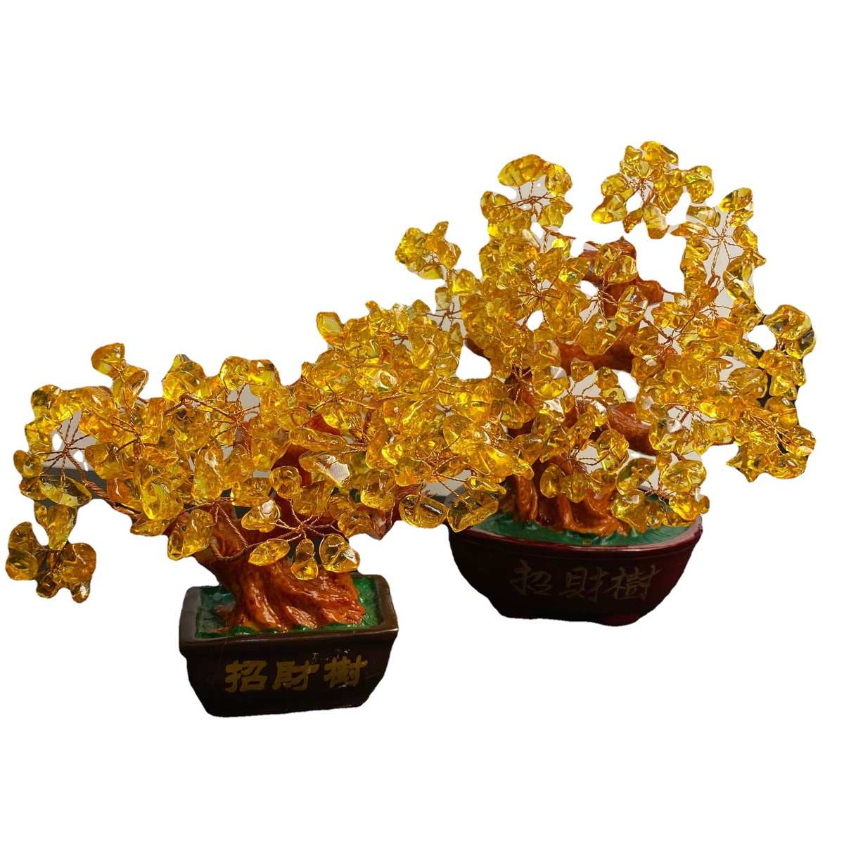 水晶招财树摇钱树花束半成品材料水晶礼品件配件水晶仿真花