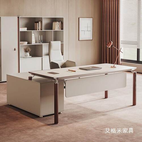 办公桌老板桌简约现代总裁桌办公室家具广东轻奢经理大班台主管桌