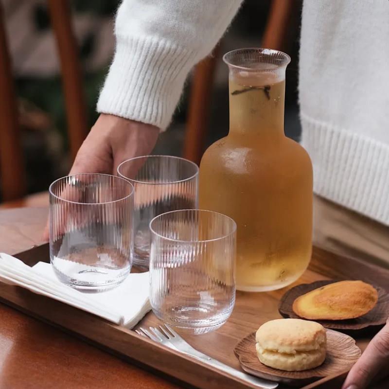 日式耐热冷水壶 床头凉水杯泡茶壶冰果汁开 水壶家用套装一壶一杯