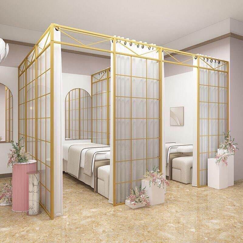 美甲店房间分隔神器美容院隔间装饰铁艺屏风隔断墙养生馆简易遮挡