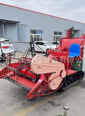 自走式全喂入乘坐式35马力水稻大豆谷子带粮仓脱粒履带联合收割机