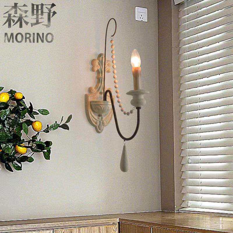 森野照明 美式乡村法式田园复古做旧壁灯客厅餐厅卧室走廊楼梯间