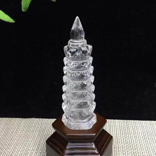 热销款精品天然白水晶文昌塔标准家居公装饰风水摆件厂家