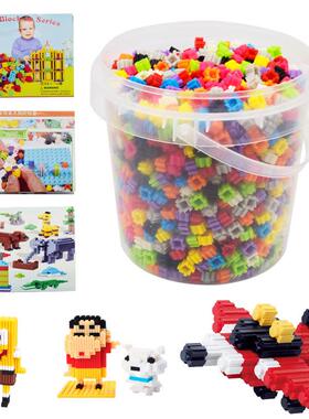 益智 百变拼装钻石小颗粒积木塑料DIY玩具科教拼插桶套装1000颗