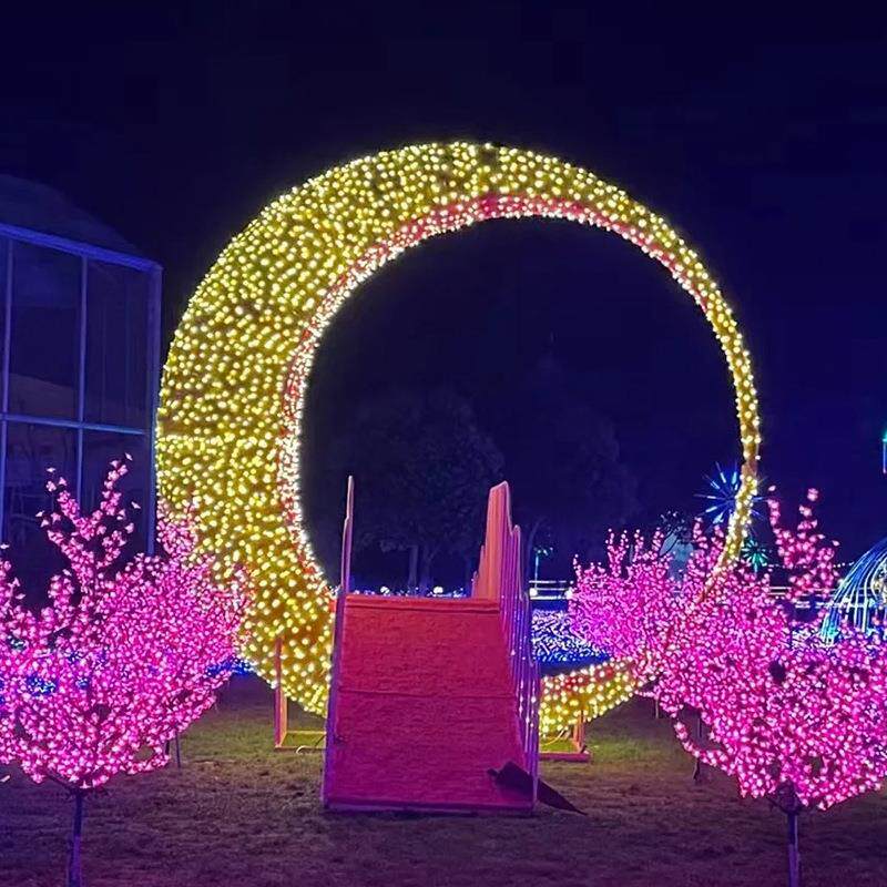 LED户外造型灯星星月亮中秋国庆节日灯广场景区公园灯光节灯光秀
