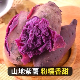 山地沙土紫罗兰紫薯新鲜沙地，番薯甜农家地瓜，紫心紫红薯薯类