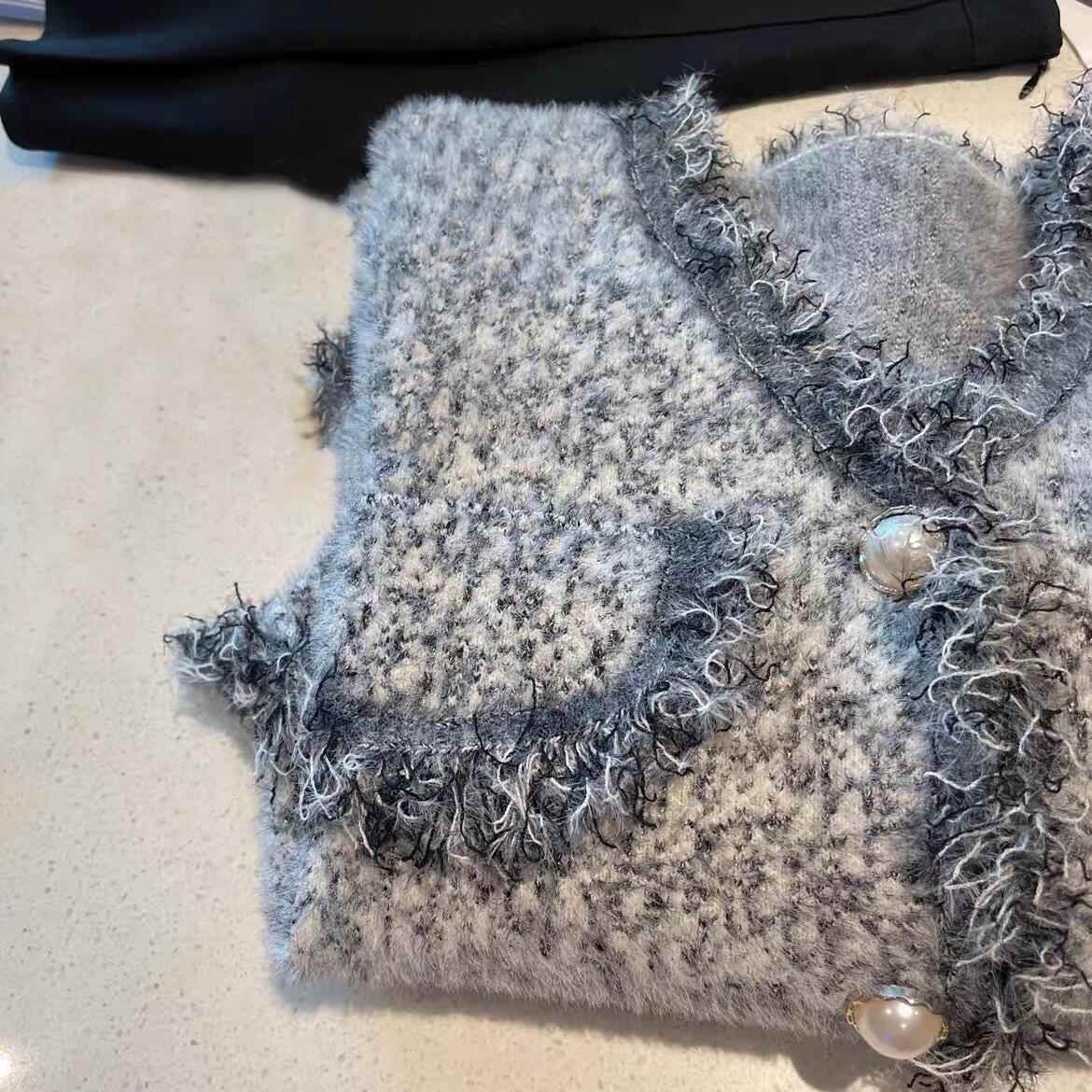 sweater loose casual high-end fleece knitted top mink