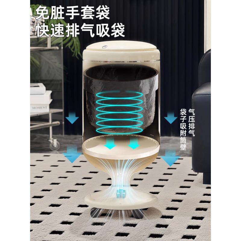 2026新款垃圾桶家用客厅带盖轻奢高档高颜值厨房带轮可移动垃圾篓