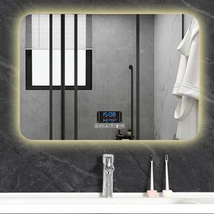方形led浴室镜卫生间带灯镜子洗手间防雾发光背光内磨砂现代简约