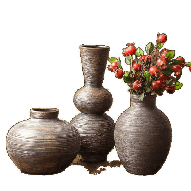 复古台面陶瓷花瓶客厅摆件陶罐餐桌插花器陶艺民宿侘寂装饰,家居饰品,花瓶,淘宝优惠券,粉丝福利购,淘宝优惠卷