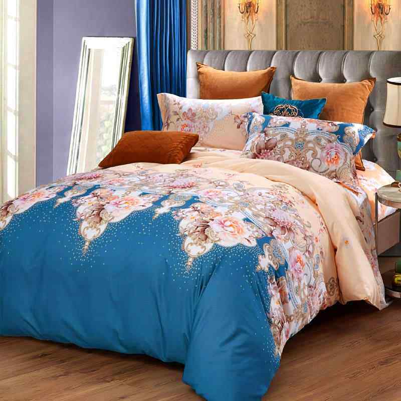 高档全棉加厚磨毛四件套1.5纯棉被套3D套床单婚庆四件1m8m床双人.