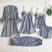 Sleepwear with chest cushion, silk suspender, gold flower thumbnail 5