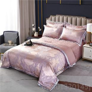 高档秋冬欧式贡缎花纯婚棉四件套加盖厚床提单夹棉床被套结庆床上
