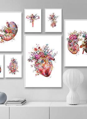 Modern Decoration Painting Anatomy Art Medical Floral Organ