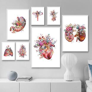 Modern Decoration Painting Anatomy Art Medical Floral Organ