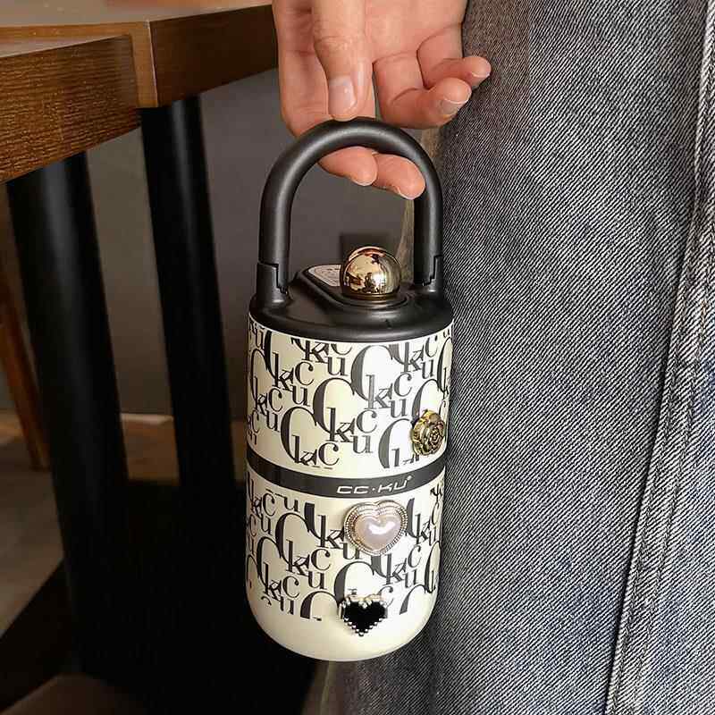 高颜值女生保温杯小巧可携式男款水杯学生高级感吸管咖啡杯2025新