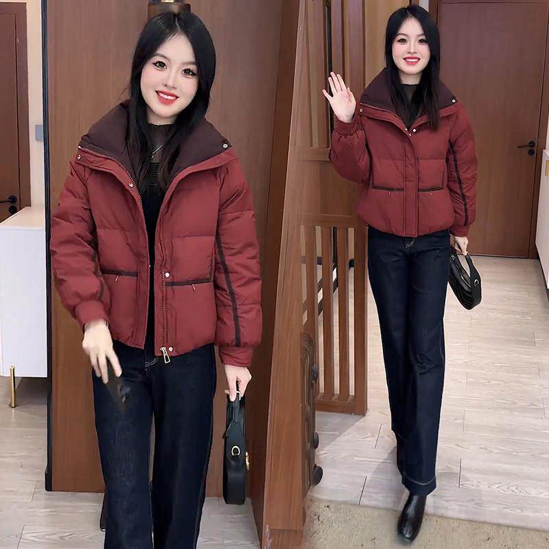 香港代购时尚羽绒棉服女冬季新款洋气短款加厚保暖面包服棉袄外套