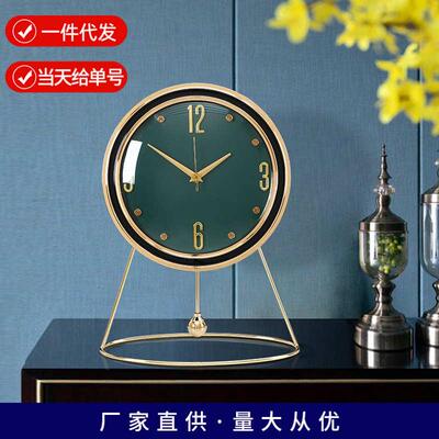 简约时尚座钟北欧客厅时钟桌面装饰轻奢台式钟表21090