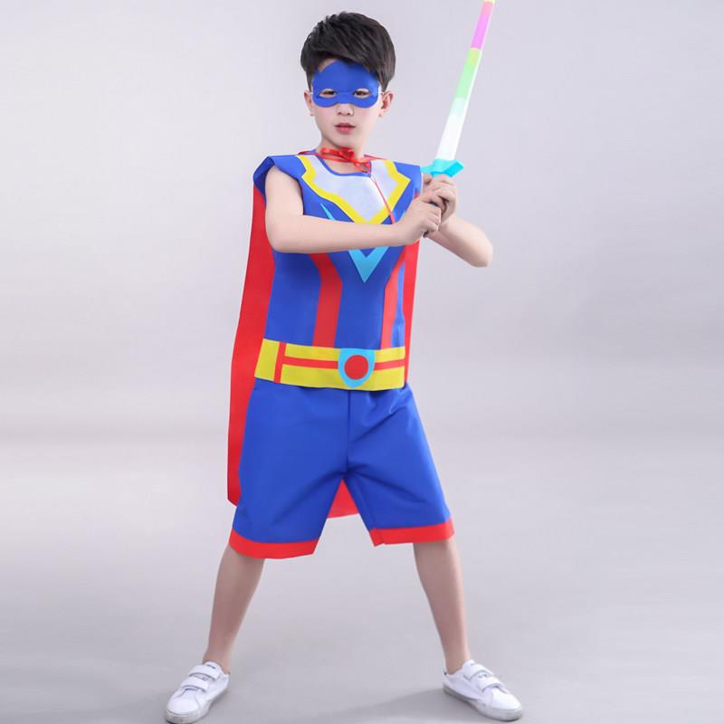 儿童环保服装废物利用手工材料制作亲子时装秀超人幼儿园走秀