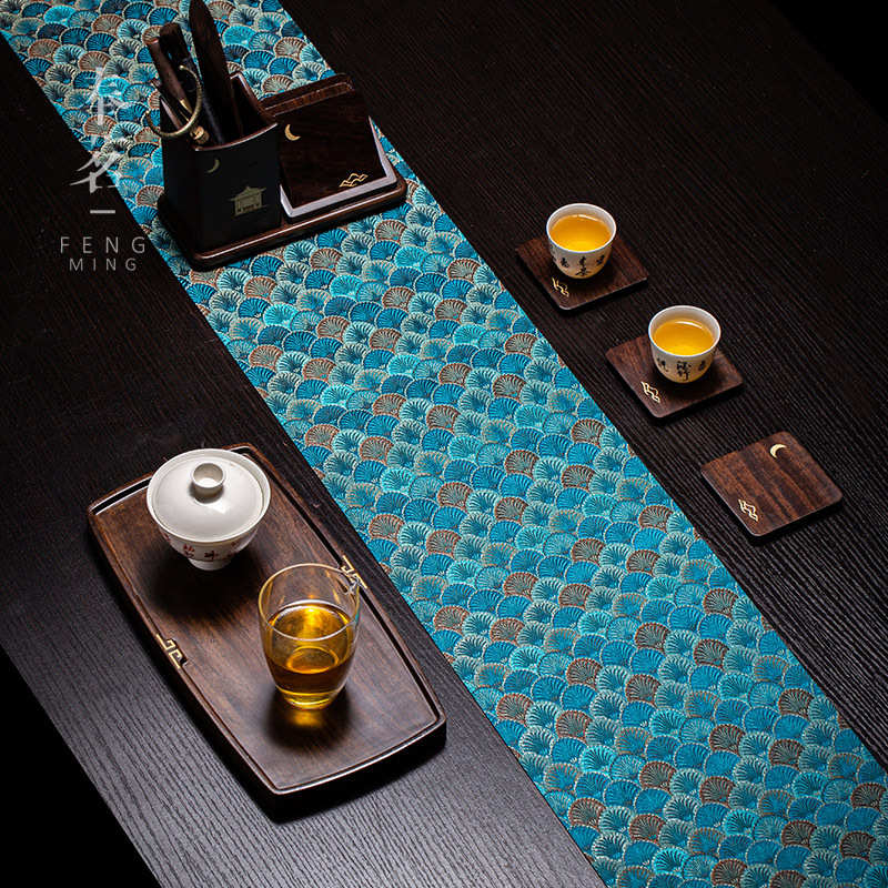 茶席茶布日式禅意桌旗茶席茶道布艺茶桌布茶旗复古