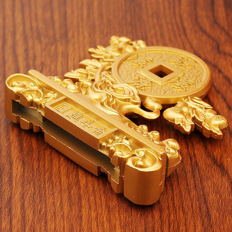 金色合金招财进公宝芦摆件办室创葫意桌面N-9硬纳福日进斗金币装