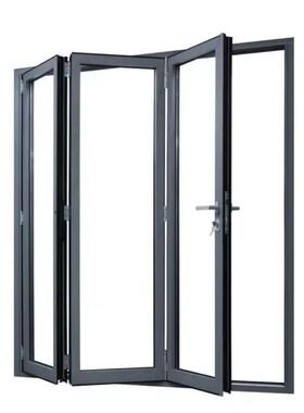 商场重型办公室隔断可以做车库商铺钢化玻璃洗车大折叠门折叠门房