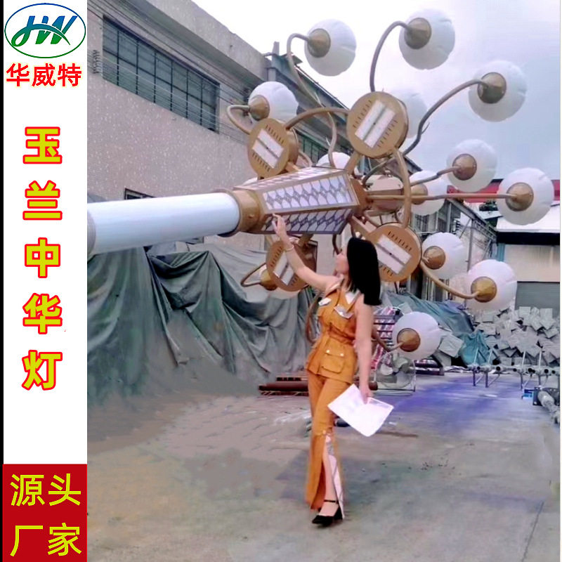 厂家定制中华灯古典大型景观灯市政道路照明8-12米中华玉兰灯