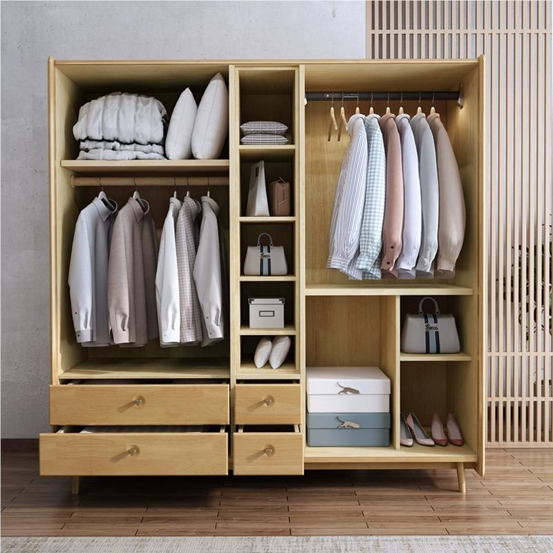 北实欧实木柜家用合卧室现代简约2015#平开门组大衣橱极简木储物