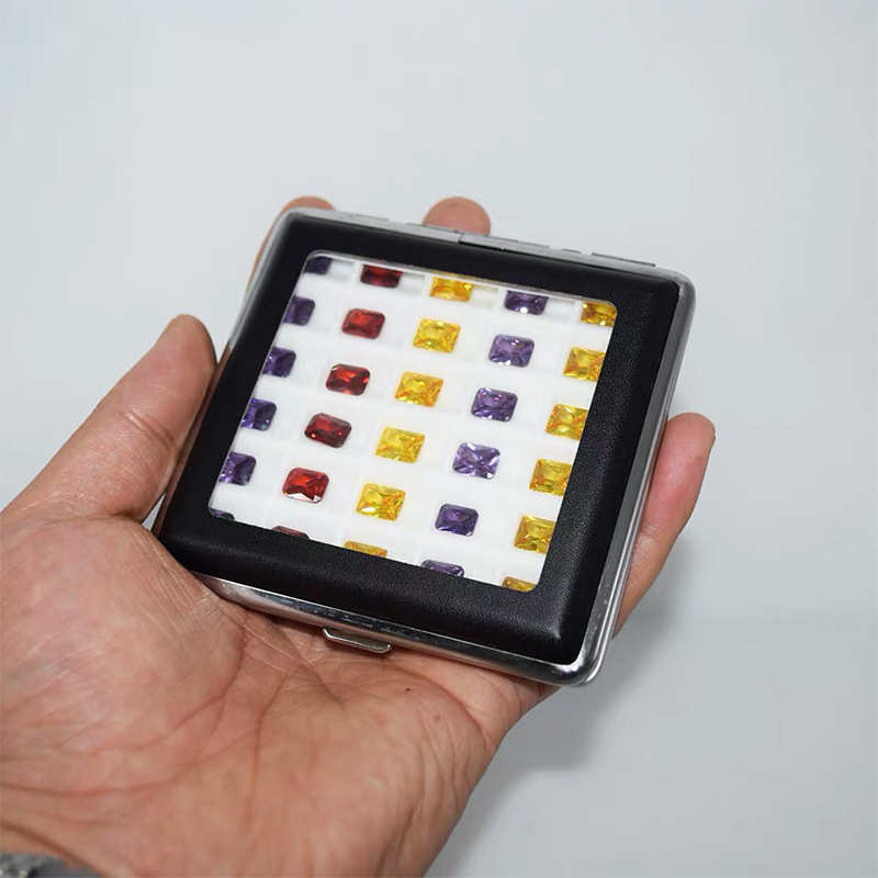 厂家直销30格软硅胶内垫宝石展示盒珠宝便捷收纳盒裸砖盒天窗盒子