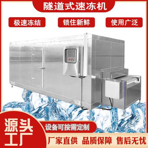 隧道式水饺速冻机 荠菜水饺连续速冻设备 商用面食速冻隧道