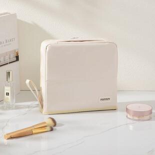 可立式化妆包大容量高颜值PU手提化妆刷眼影盒旅行分区笔袋收纳包