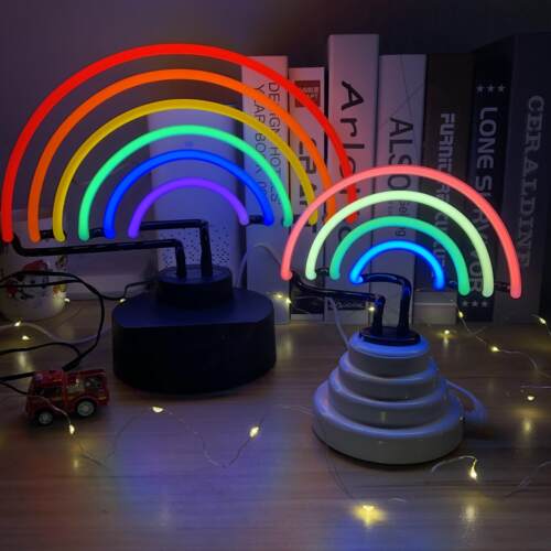 ins玻璃霓虹台桌灯 网红背景装饰电竞彩虹辛普森氛围夜灯礼物