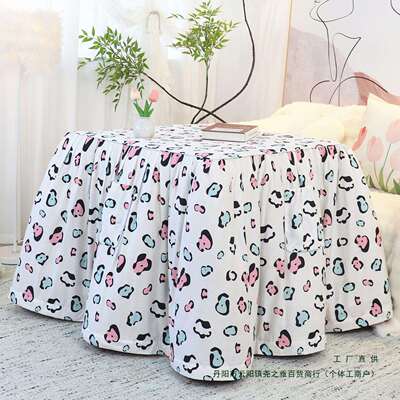新款棉F9576TT6加厚烤火被罩子火架罩长烤方纯电形暖桌茶几被罩套