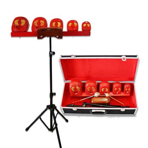 新款木鱼乐器剧团五音鱼多木鱼音木鱼带架子带支音架木鱼打5击木