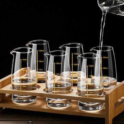 【6只装】水晶白酒分酒器100ml小酒杯套装商用中式酒盅玻璃乐之芸