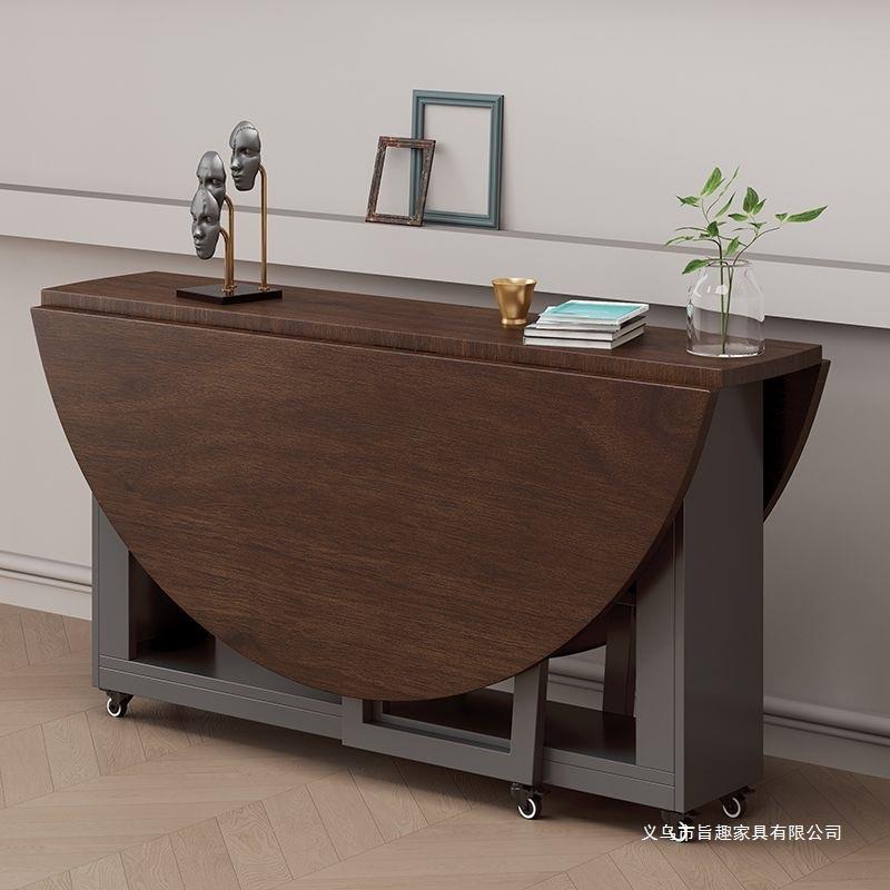 折叠圆桌家用简易餐桌收纳圆形大圆桌面户外简约折叠8人吃饭桌子