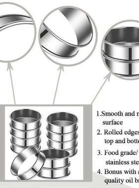 8Pack English Muffin Rings 4 Inch Crumpet Rings Stainless